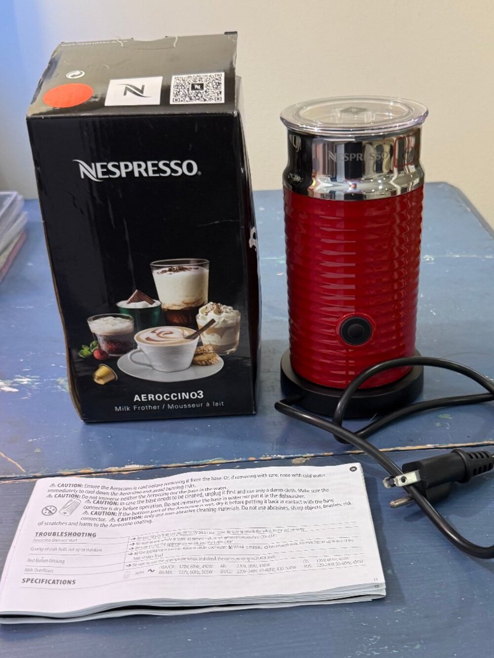 Nespresso Aeroccino3 Milk Frother Red